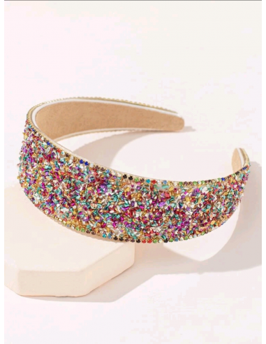 DIADEMA CON PIEDRAS Y BRILLANTES DE LUJO "ARCOIRIS"