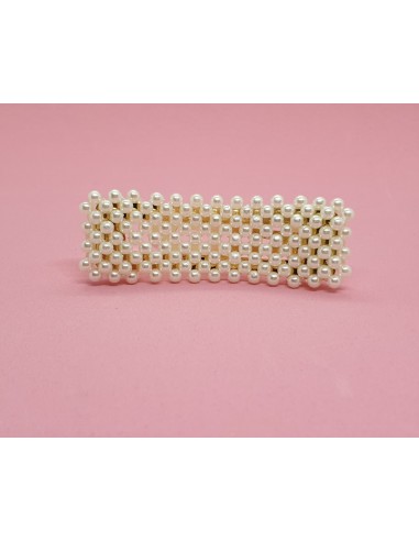 PINZA CLIP RECTANGULO CON PERLAS DE IMITACIÓN